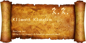 Kliment Klaudia névjegykártya