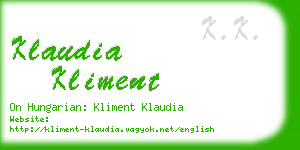 klaudia kliment business card